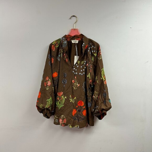 Split Neck Floral Print Blouse - WC5495 - Picture 1 of 2